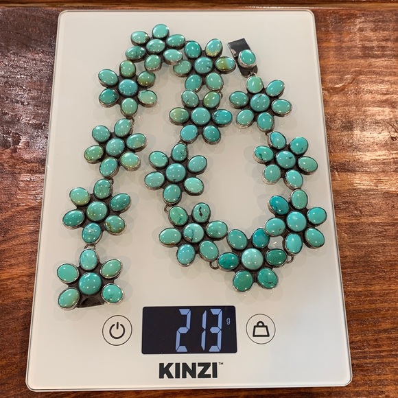 Vintage Federico Jimenez Turquoise Flower Necklace - Picture 3 of 17